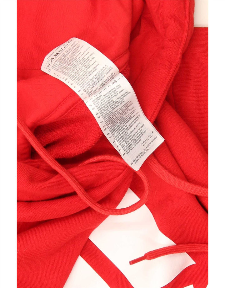 Pulover cu glugă cu grafic pentru bărbați Adidas, bumbac roșu mediu
