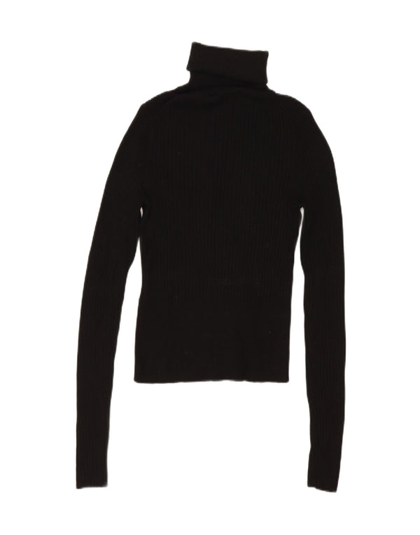 Pulover de damă Zara cu gât rulat, mic, negru, viscoză