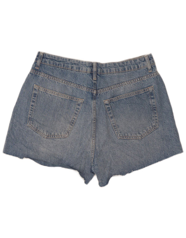 Pantaloni scurți din denim cu talie înaltă pentru femei Topshop UK 14 Large W32 Blue