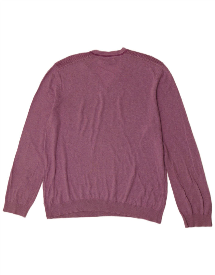 Pulover cu decolteu în V Ted Baker pentru bărbați Mărimea 6 2XL bumbac roz