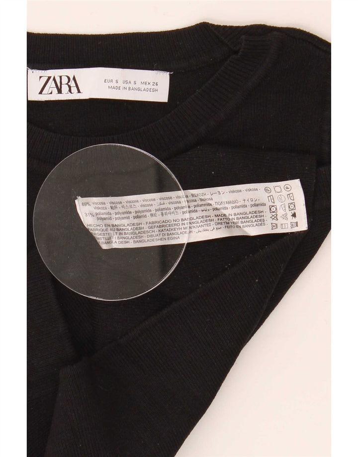 Vestă Crop Top pentru femei Zara UK 8 Small Black Viscose