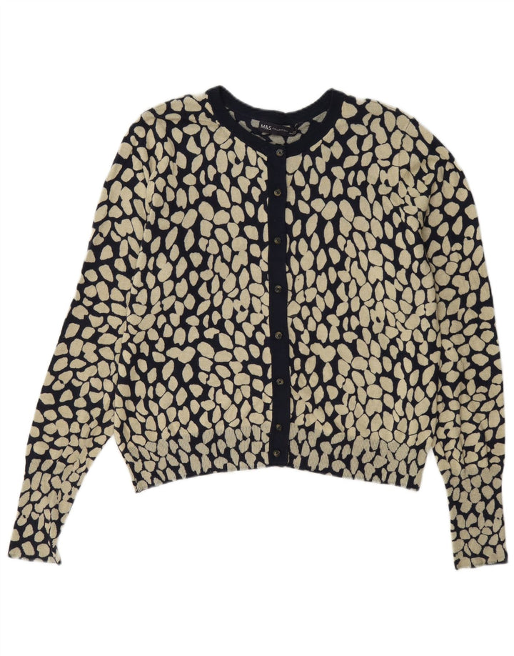 Pulover cardigan pentru femei Marks & Spencer UK 14 Medium Negru Geometric