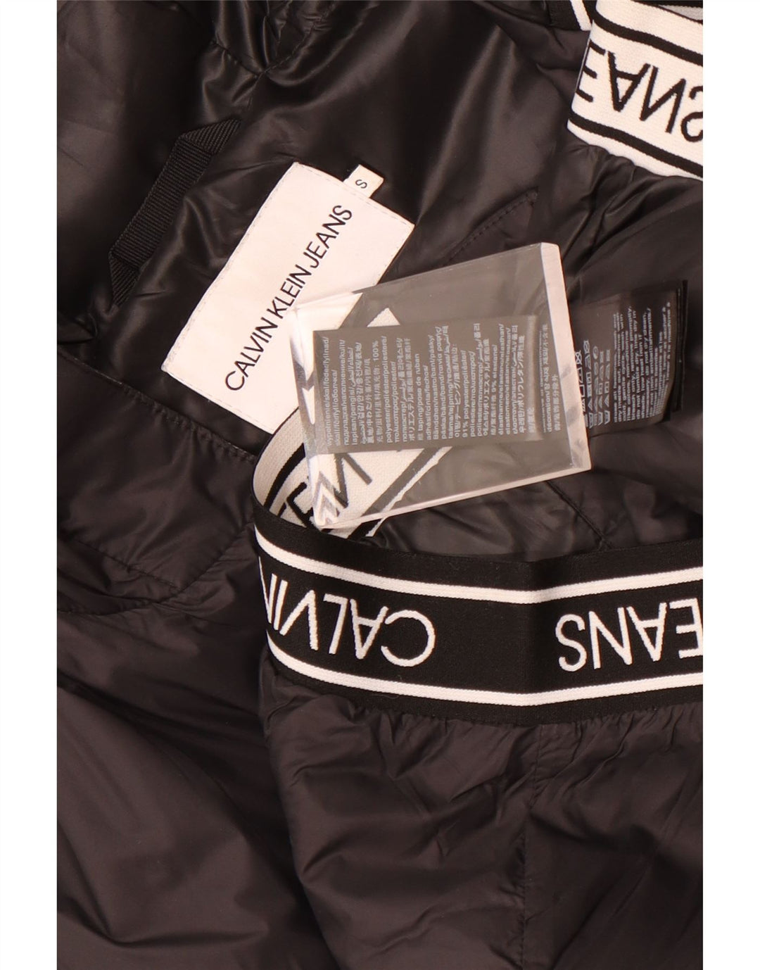 Jachetă bomber cu glugă cu glugă Calvin Klein Jeans pentru femei UK 10 Small Black