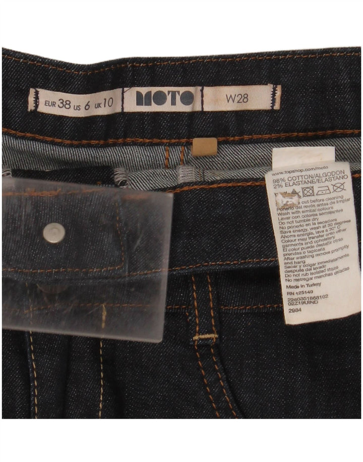 Pantaloni scurți din denim cu talie înaltă pentru femei MOTO UK 10 Small W28 Bumbac bleumarin