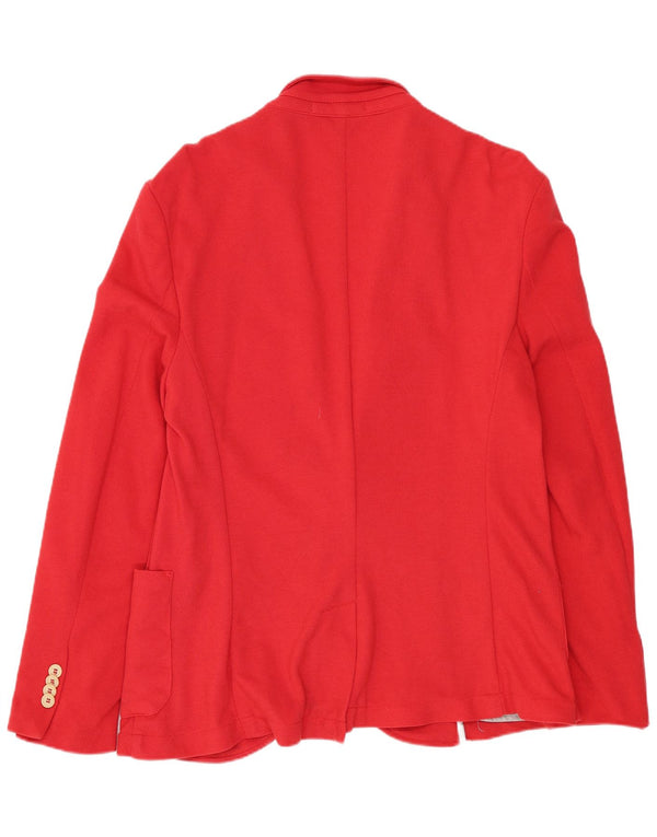 Zara pentru bărbați sacou blazer cu 2 nasturi UK 40 mare bumbac roșu