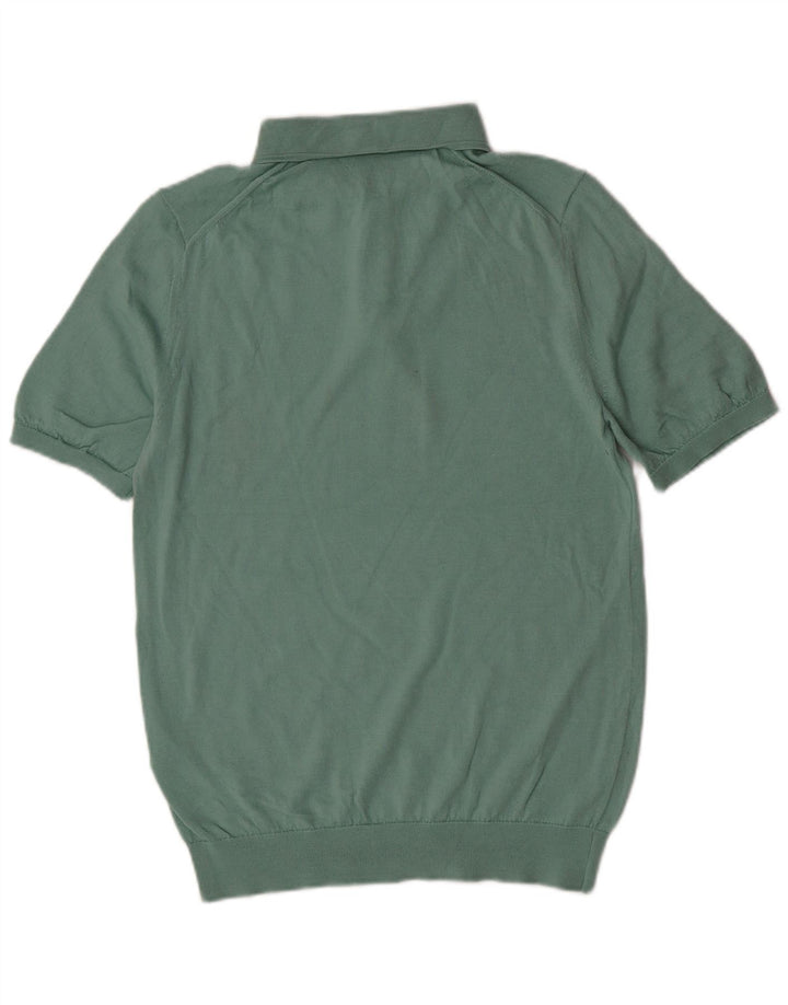 Tricou polo Reiss pentru bărbați, lână verde medie