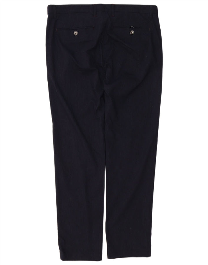 Pantaloni chino subțiri pentru bărbați Ted Baker L34 L32 poliester cu dungi bleumarin