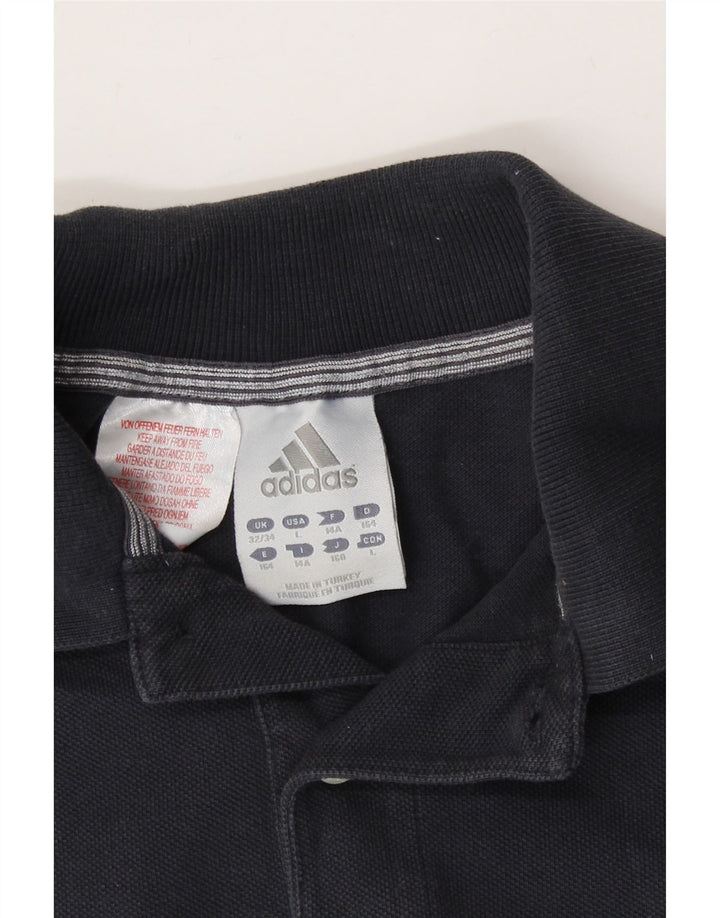 ADIDAS Boys Polo Shirt 13-14 Years Black Vintage Adidas and Second-Hand Adidas from Messina Hembry 
