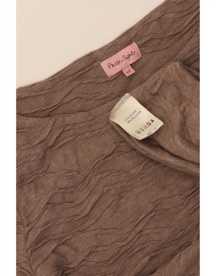 Crop Top pentru femei Phase Eight mânecă 3/4 UK 12 Medium Brown Viscose