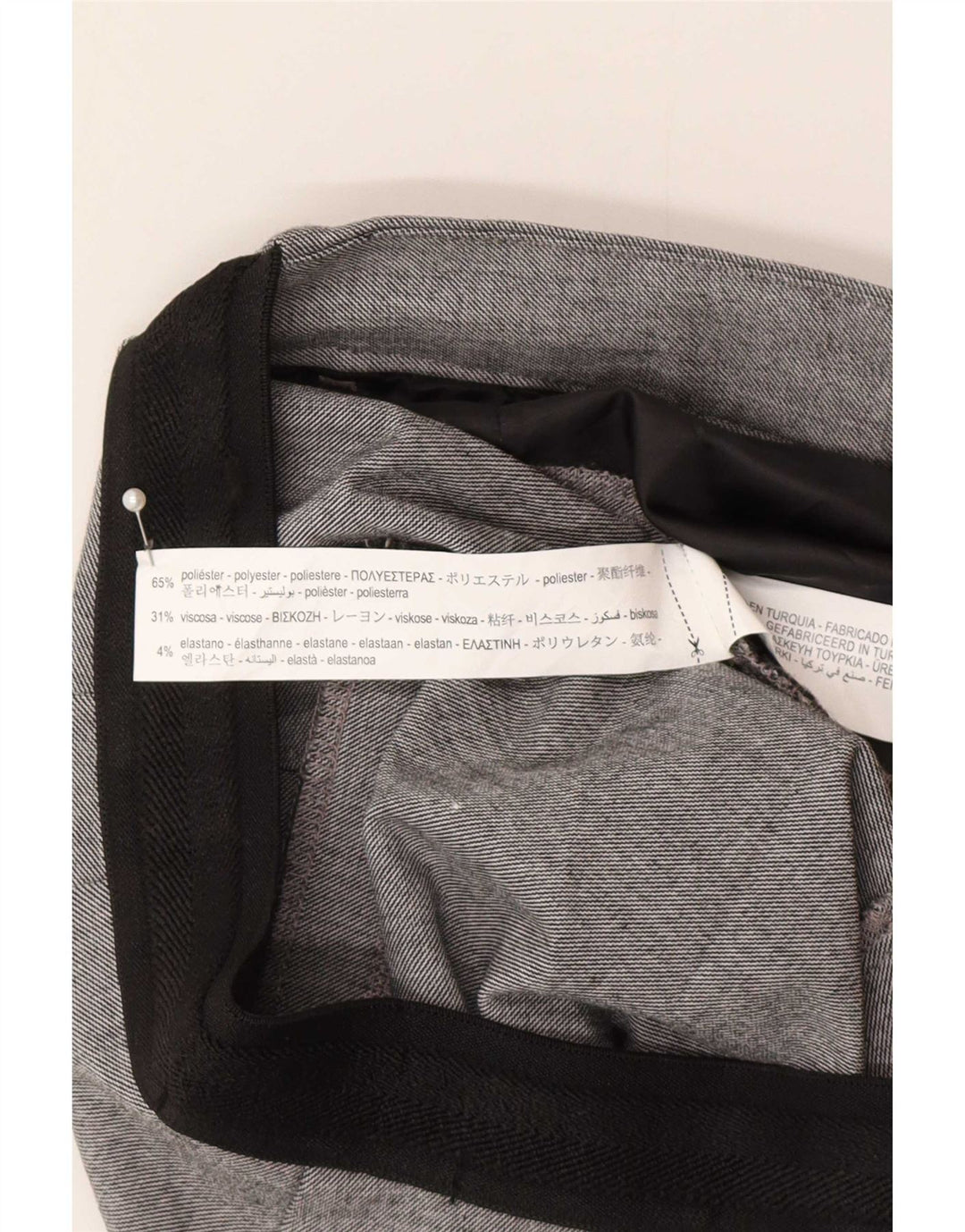 Pantaloni chino conici pentru femei Zara Mediu L30 L28 Poliester cu carouri gri