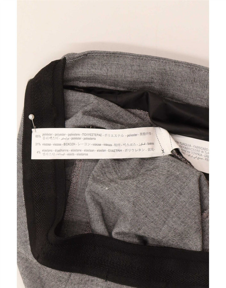 Pantaloni chino conici pentru femei Zara Mediu L30 L28 Poliester cu carouri gri