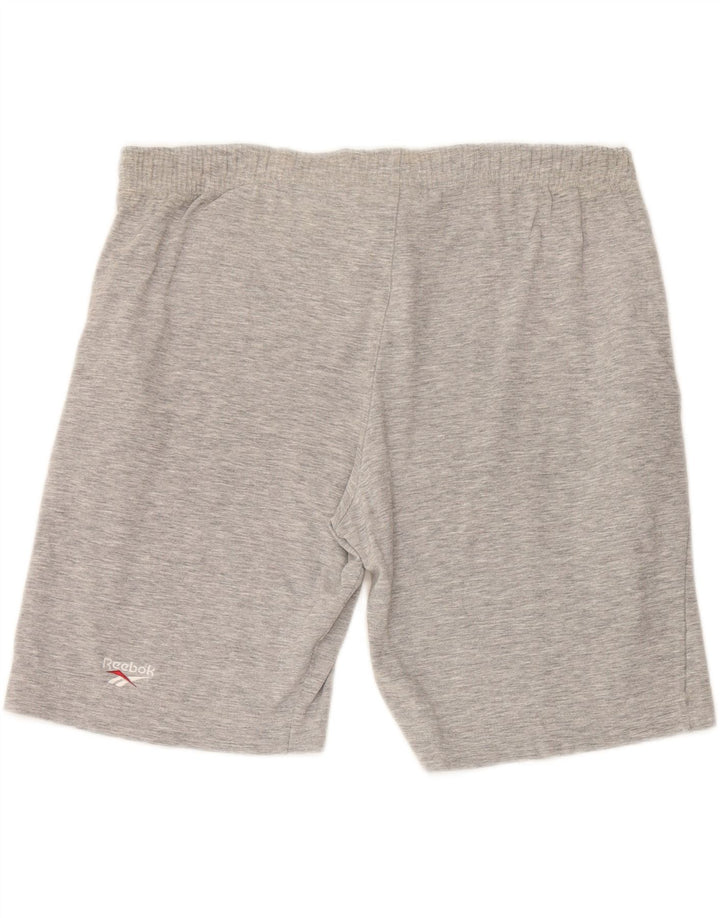 REEBOK Mens Graphic Sport Shorts 2XL Grey Cotton Vintage Reebok and Second-Hand Reebok from Messina Hembry 