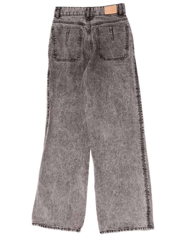 Blugi Zara femei cu talie înaltă cu picioare largi EU 36 XS W26 L32 bumbac gri