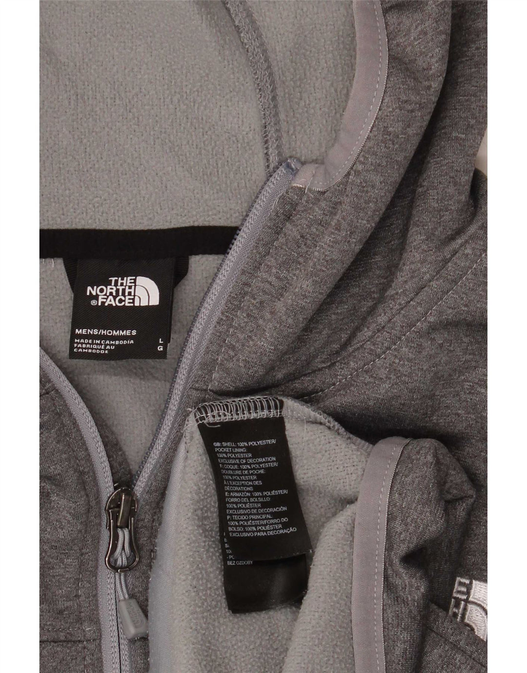 Pulover The North Face pentru bărbați, cu fermoar, poliester mare, gri