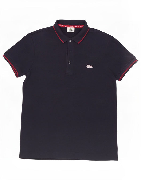 Lacoste Mens Regular Fit Polo Shirt Size 3 Small Navy Blue Cotton
