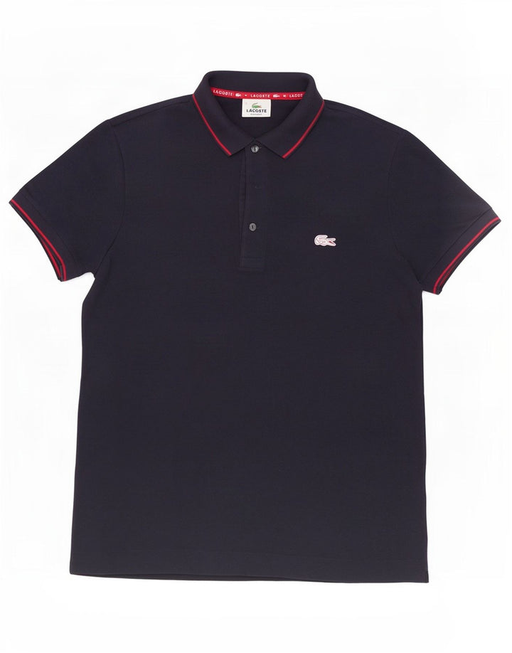 Tricou polo Lacoste pentru bărbați, cu formă regulată, mărimea 3, bumbac, albastru bleumarin