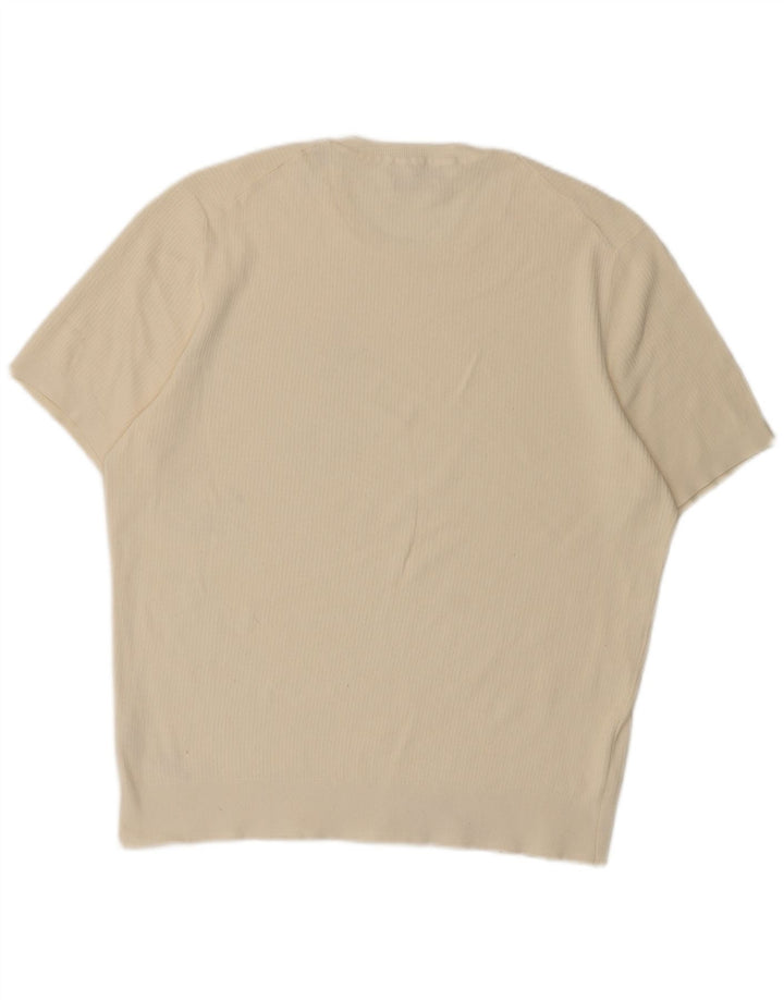 Massimo Dutti tricou cu mânecă scurtă pentru bărbați Top mare din bumbac alb