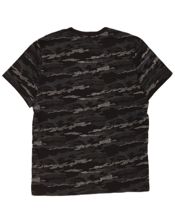 Tricou grafic Calvin Klein pentru bărbați Top mediu negru din bumbac camuflat