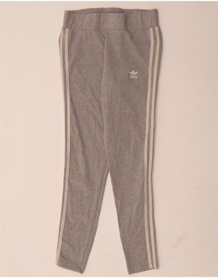 Leggings pentru femei Adidas UK 12, bumbac cu pete gri medii
