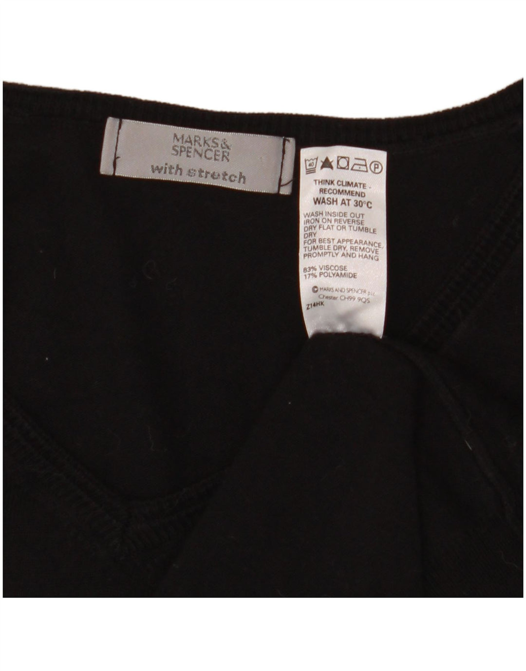 Pulover cu decolteu în V pentru femei Marks & Spencer, UK 14 Medium Negru