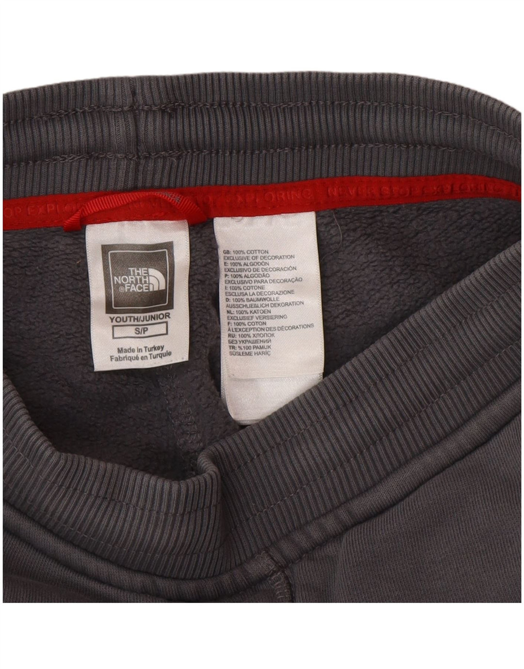 Pantaloni de trening The North Face pentru baieti Joggeri 7-8 ani mic bumbac gri