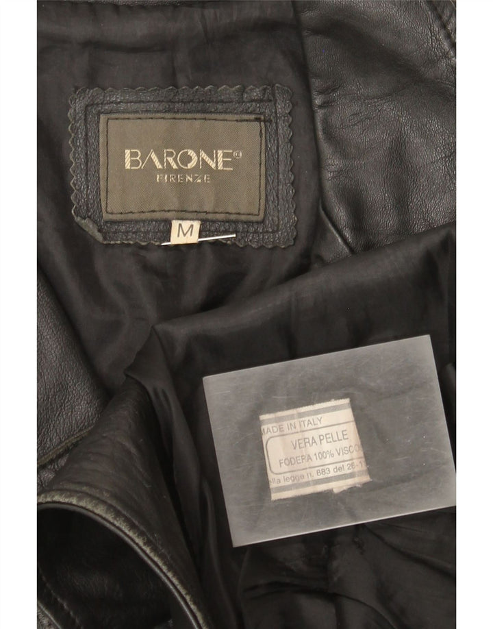 Palton de piele pentru femei Barone UK 12, piele medie neagră