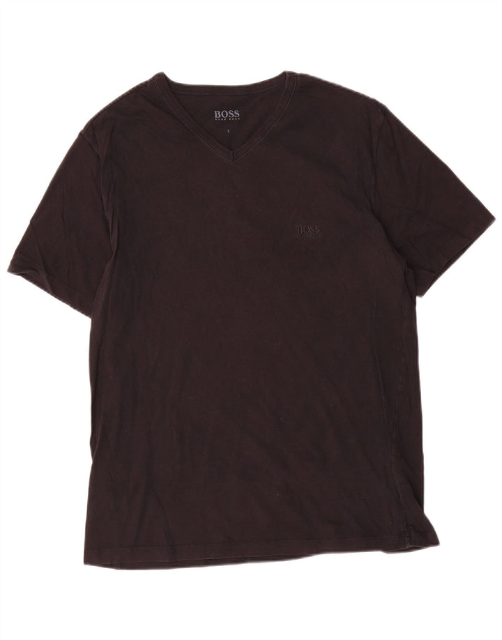 Tricou pentru bărbați Hugo Boss Top mare din bumbac negru
