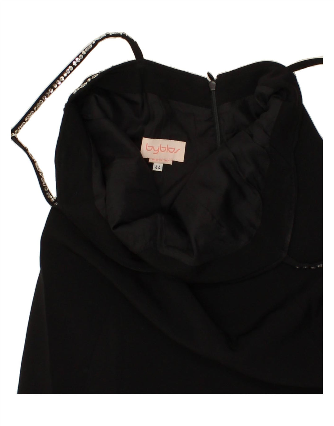 BYBLOS Womens Sleeveless Slip Dress IT 44 Medium Black Viscose Vintage Byblos and Second-Hand Byblos from Messina Hembry 