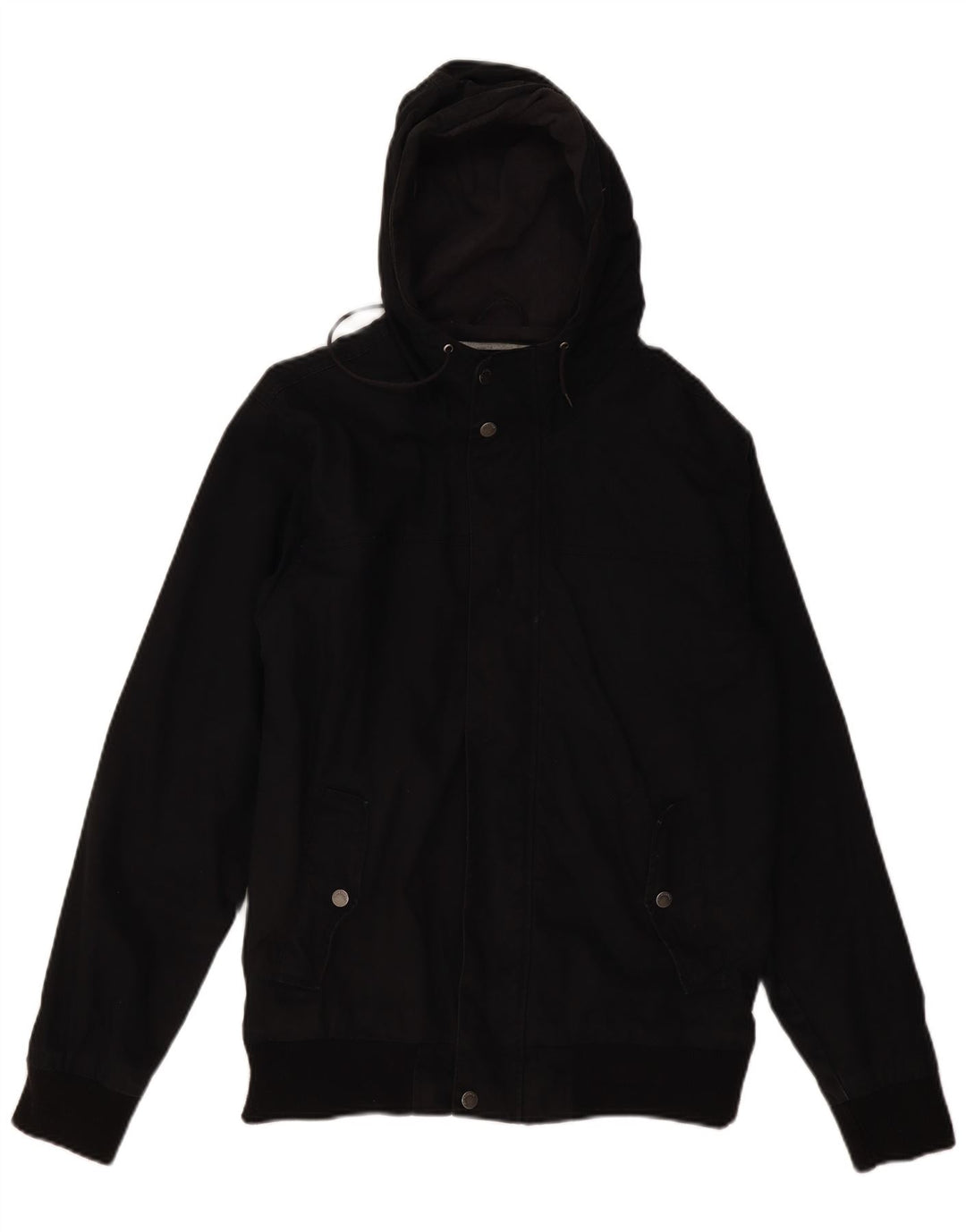 Jachetă de vânt cu glugă Quiksilver pentru bărbați UK 38, bumbac mediu negru