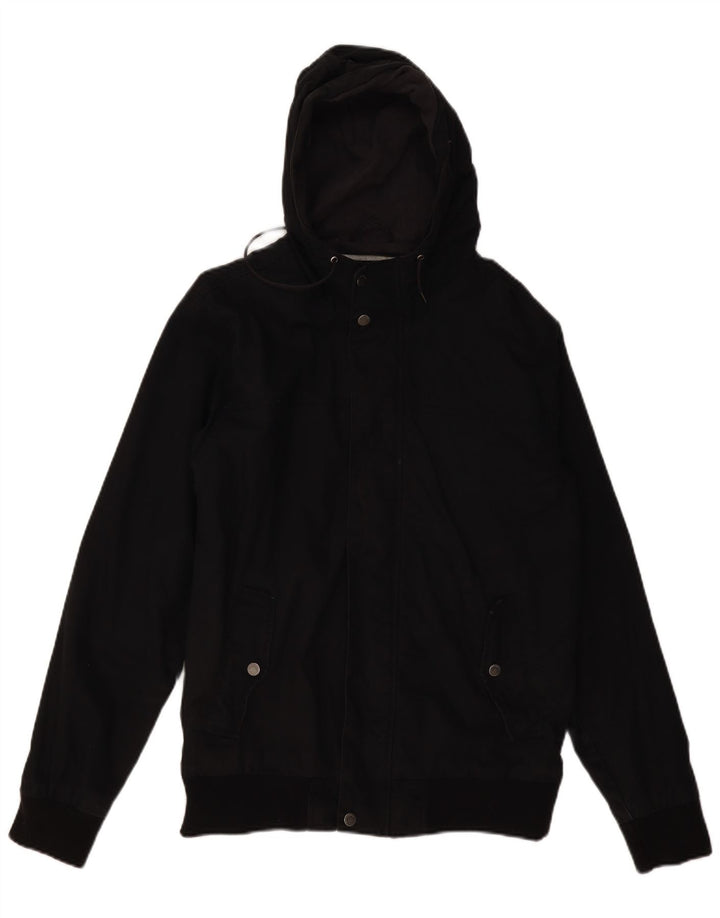Jachetă de vânt cu glugă Quiksilver pentru bărbați UK 38, bumbac mediu negru