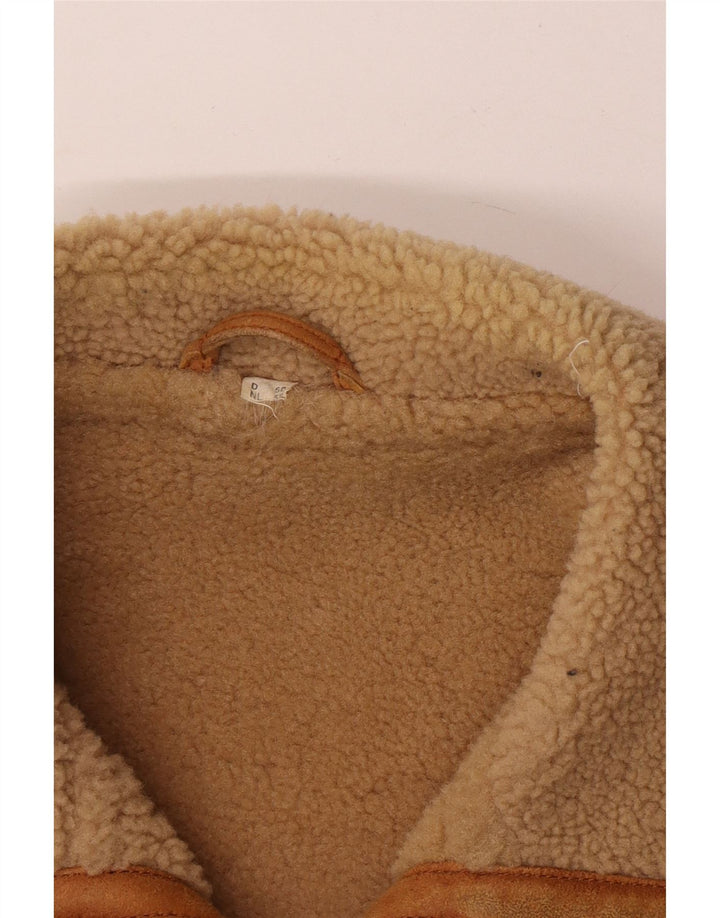 Jachetă din shearling pentru bărbați David Moore EU 50, maro mare, din shearling
