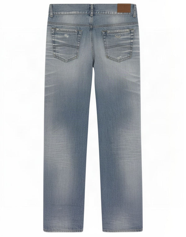 Armani Teen Boys Blugi Distressed drepte 14-15 ani W30 L32 Blue Bumbac