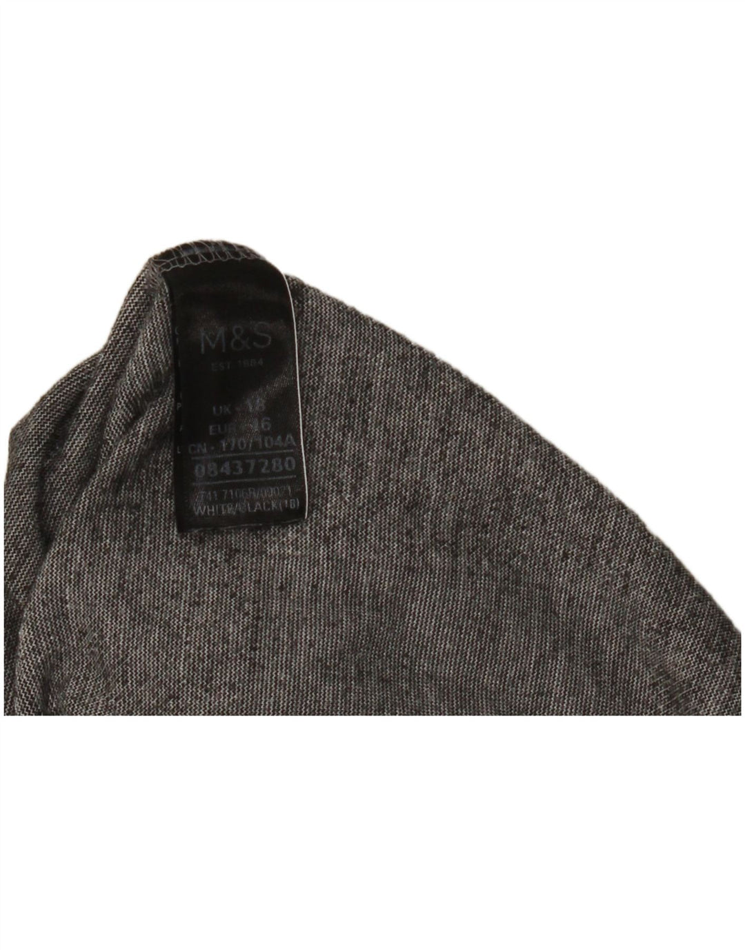 Marks & Spencer Top pentru femei cu mâneci 3/4 UK 18 XL, poliester vichy negru