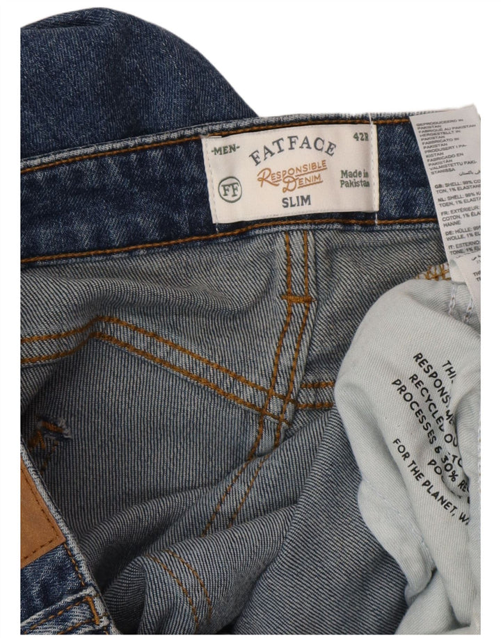 FAT FACE Blugi slim pentru bărbați W42 L34 Bumbac albastru