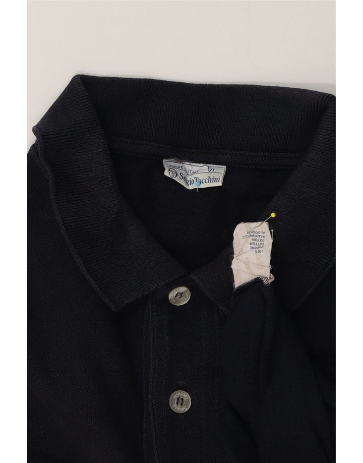 Cămașă polo cu mânecă lungă pentru bărbați Sergio Tacchini, bumbac bleumarin mediu