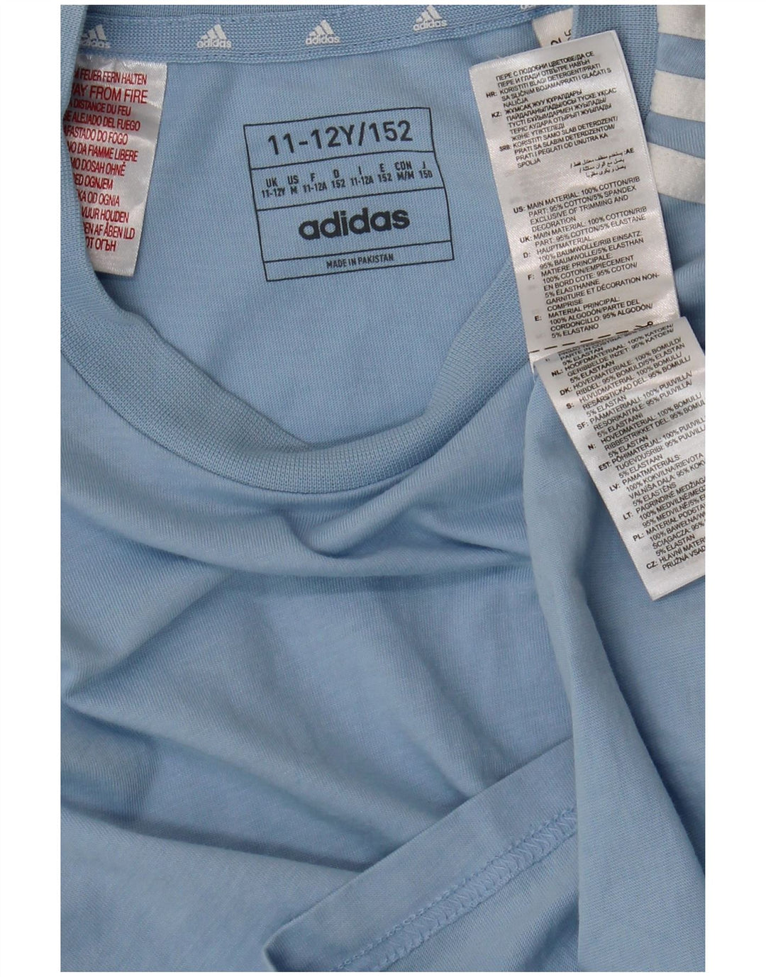 Tricou Băieți ADIDAS Top 11-12 Ani Bumbac Albastru