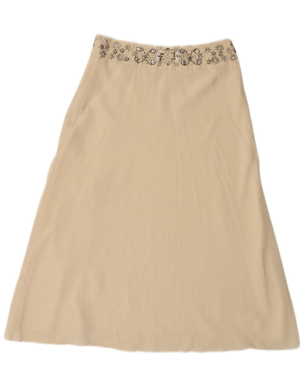 Coast Womens A-Line Skirt UK 10 Small W28  Beige Silk