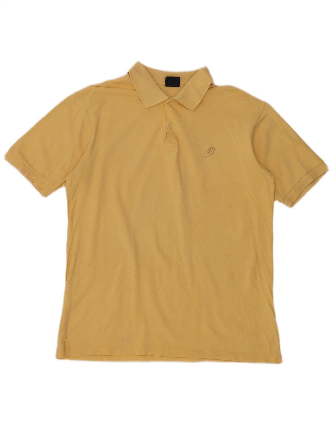 Tricou polo Asics pentru bărbați, bumbac galben mediu