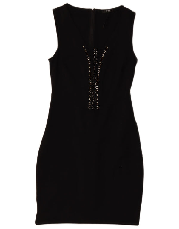 Rochie bodycon fără mâneci pentru femei Guess UK 12 Medium Black Nylon