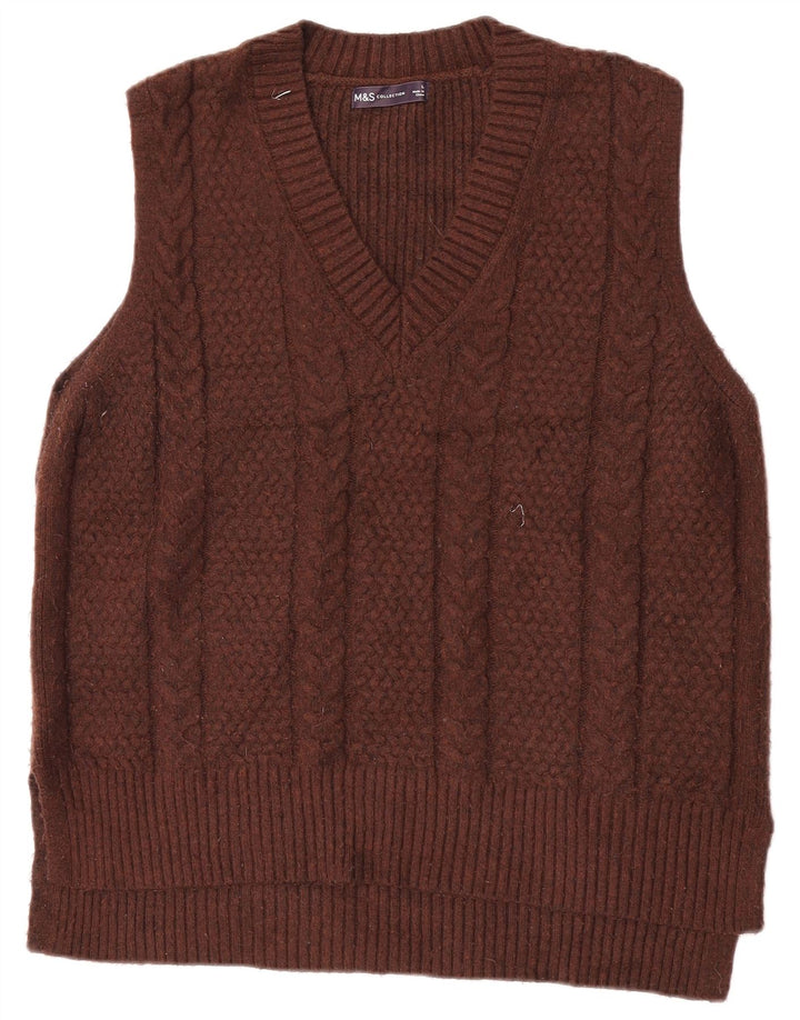 Marks & Spencer Womens Vest Tank Top UK 16 Poliester maro mare