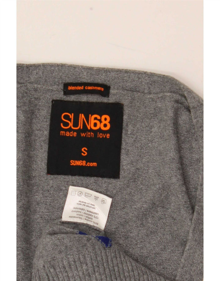 Sun68 Pulover Cardigan Bărbați Mic Gri Argyle/Diamond Bumbac