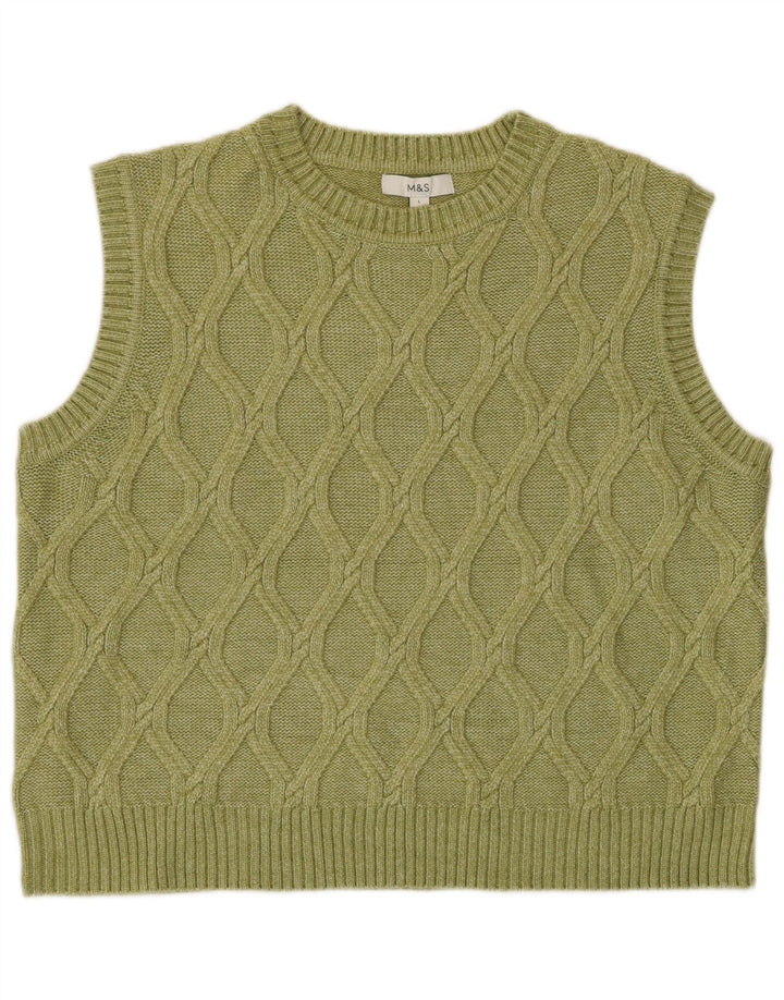 Marks & Spencer Womens Vest Tank Top UK 16 Poliester verde mare