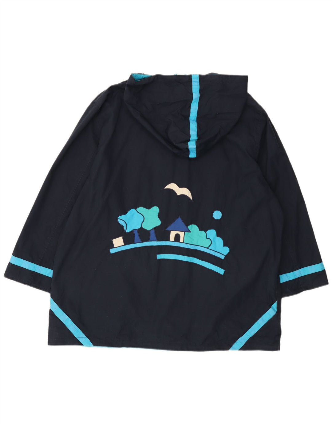 DW-SHOP Jachetă de vânt cu glugă pentru femei UK 20 2XL Bumbac bleumarin