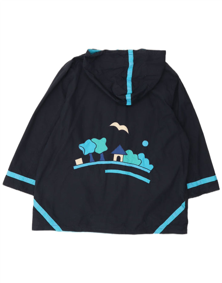 DW-SHOP Jachetă de vânt cu glugă pentru femei UK 20 2XL Bumbac bleumarin