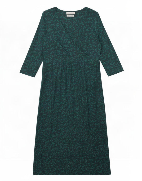 Rochie maxi cu mâneci 3/4 pentru femei Seasalt Cornwall UK 14 Medium Green Floral