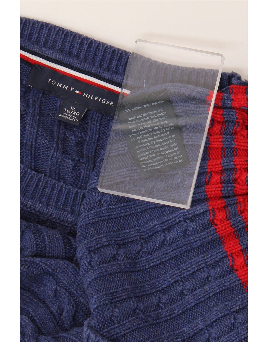 Pulover pentru femei TOMMY HILFIGER cu gât de barcă, Marea Britanie 18 XL, bleumarin, cu dungi