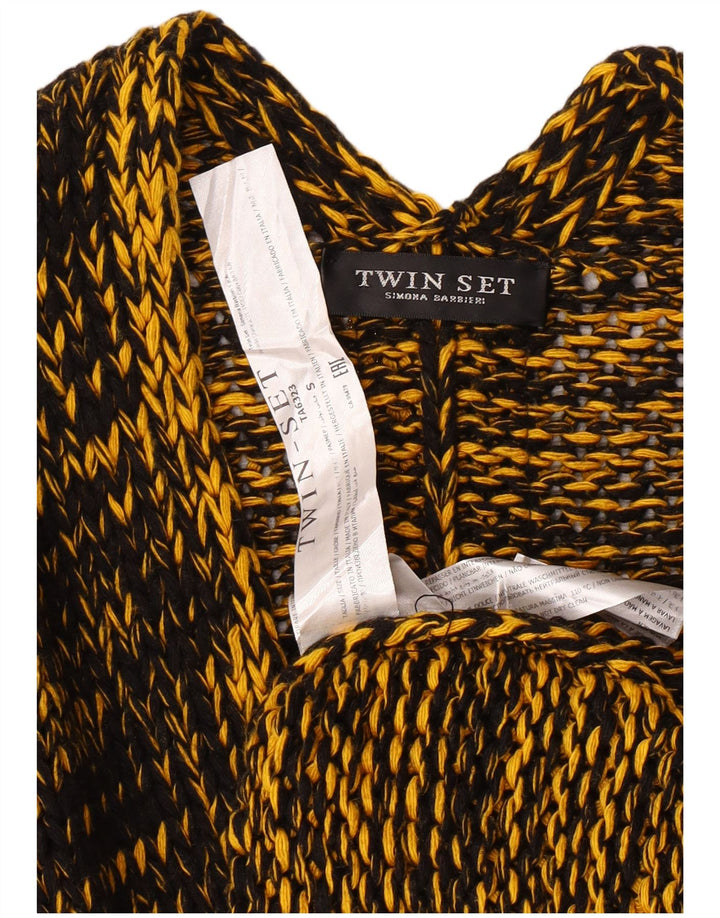 Pulover cardigan supradimensionat pentru femei Twinset UK 10 Poliamidă galbenă mică