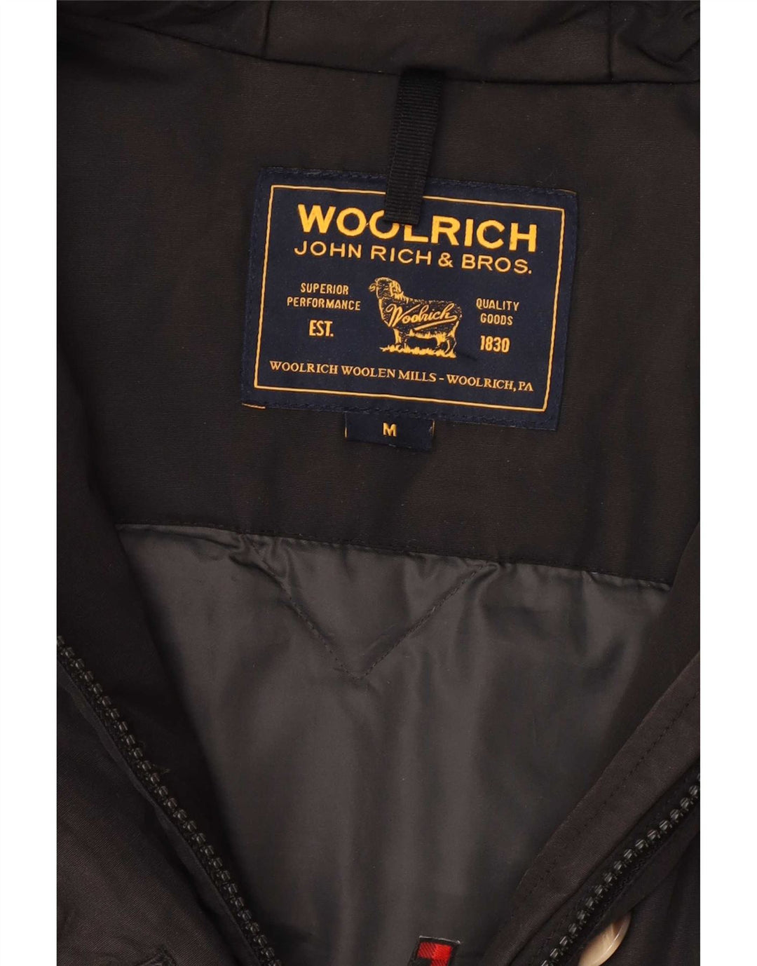 Woolrich Womens Windbreaker Jacket cu glugă UK 14 Medium Black