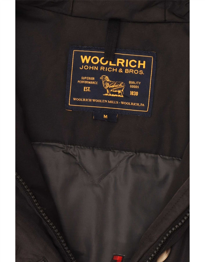 Woolrich Womens Windbreaker Jacket cu glugă UK 14 Medium Black
