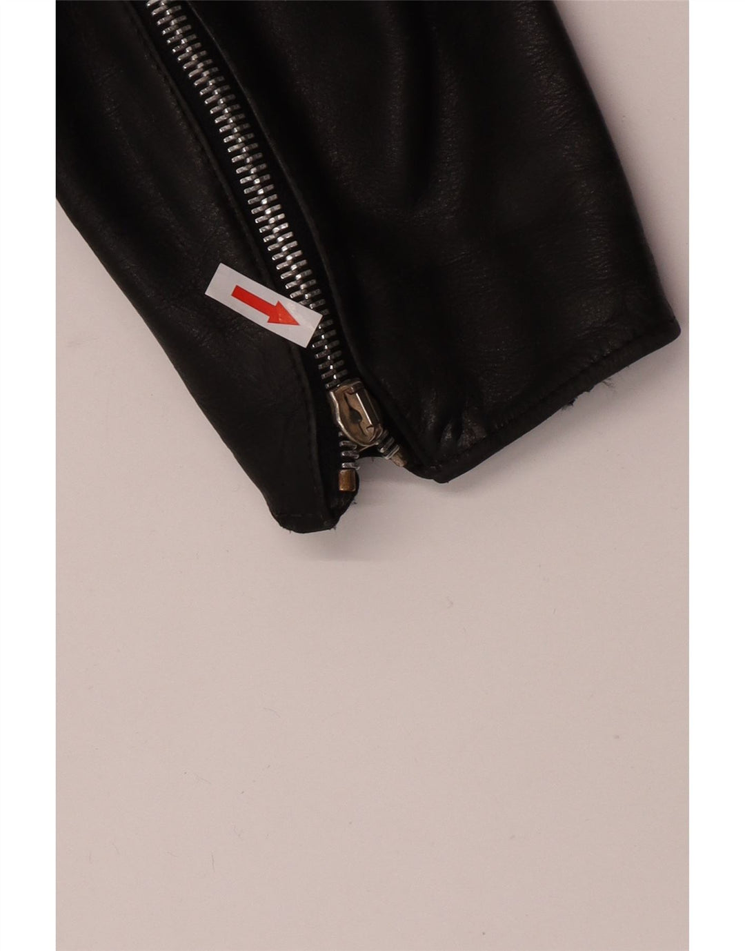 Jachetă de motociclist din piele crop vintage pentru femei UK 12 Medium Black Leather